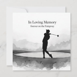 Golf Black and White Golf Sympathy Card Sorry 