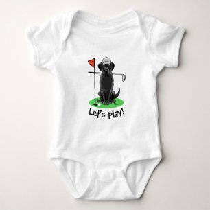 Golf Black Labrador Retriever Dog - Cute Baby Bodysuit