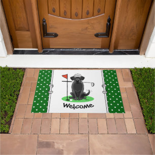 Golf Black Labrador Retriever Dog - Cute Doormat