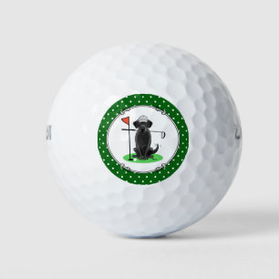 Golf Black Labrador Retriever Dog - Cute Golf Balls