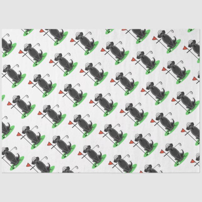 Golf Black Labrador Retriever Dog - Cute Tissue Paper (Front)