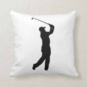 Golf Black Silhouette Shadow Cushion