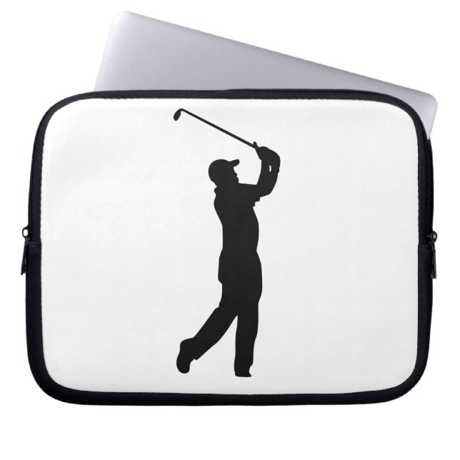 Golf Black Silhouette Shadow Laptop Sleeve (Front)