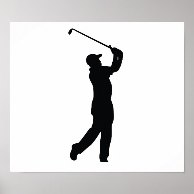 Golf Black Silhouette Shadow Poster (Front)