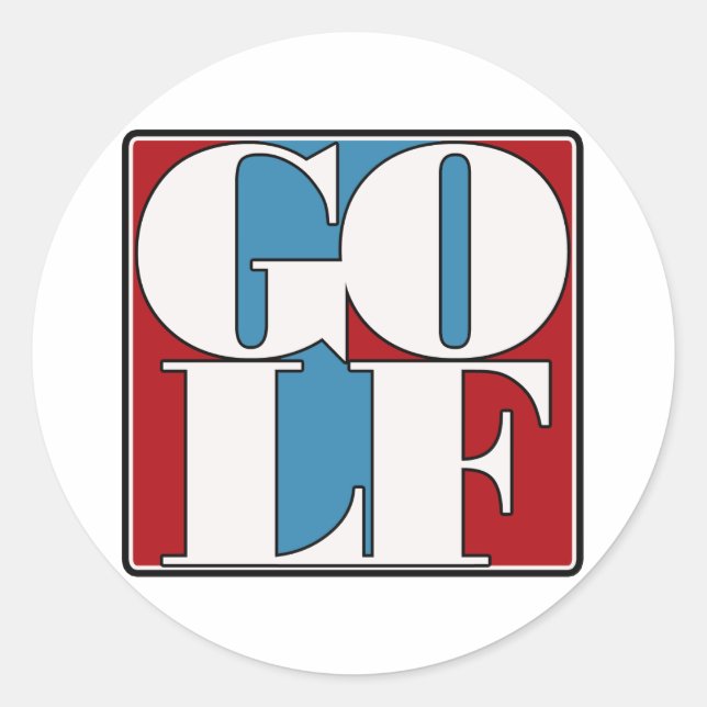 GOLF - BLOCK CLASSIC ROUND STICKER (Front)