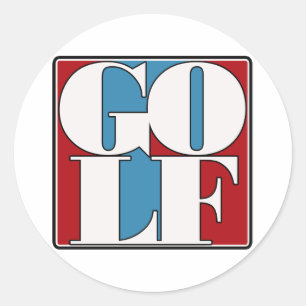 GOLF - BLOCK CLASSIC ROUND STICKER