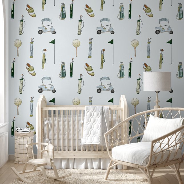 Golf blue and green watercolor wallpaper (Kids)