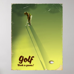 Golf "Book a game" vintage Poster