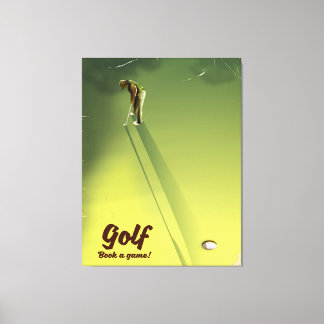 Golf "Book a game" vintage Poster Canvas Print