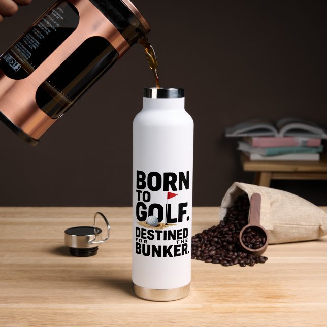 Golf Born to Golf Water Bottle (Coffee (Rotated))