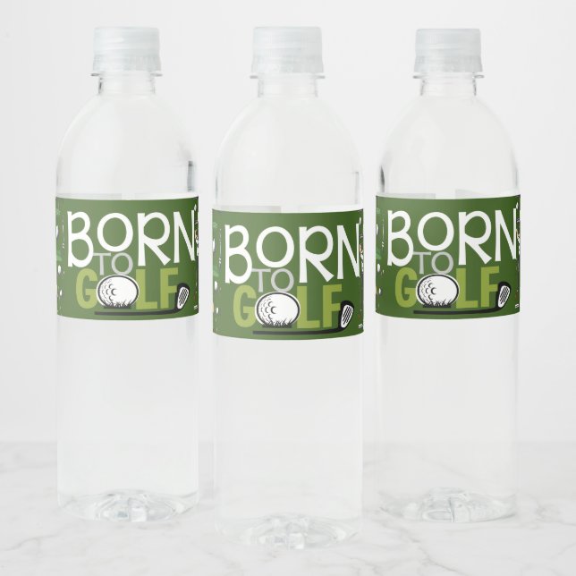 Golf Born to Golf  Water Bottle Label (Bottles)