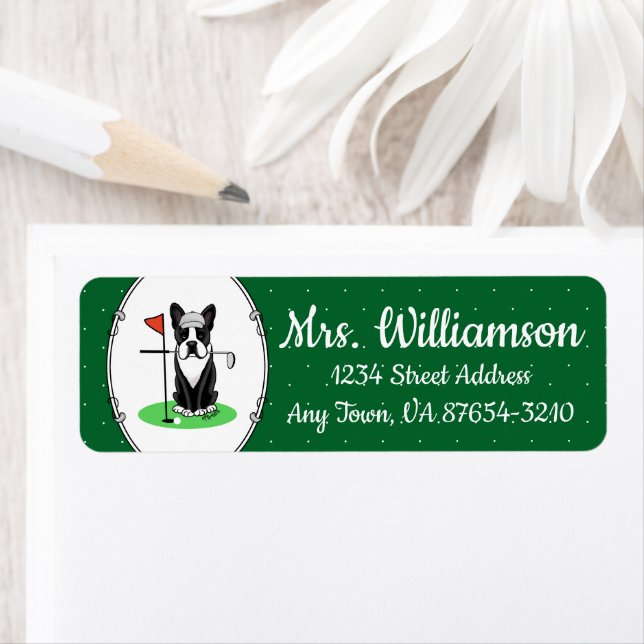 Golf Boston Terrier (black) Cute Dog (Insitu)