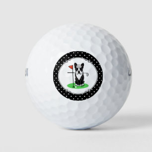 Golf Boston Terrier (black) Cute Dog Balls