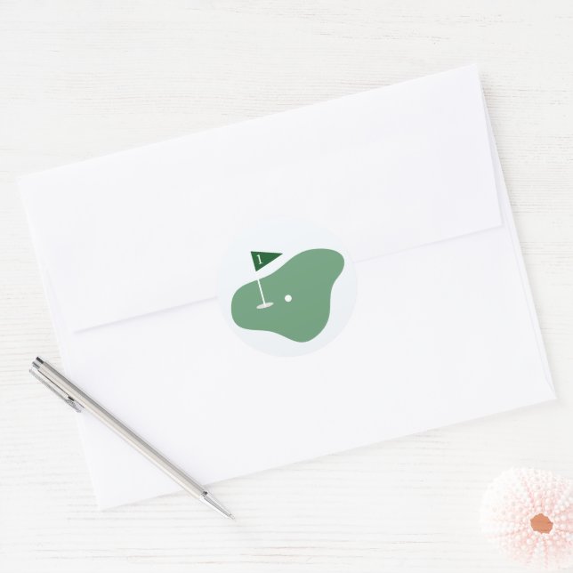 Golf Boy 1st Birthday Classic Round Sticker (Envelope)