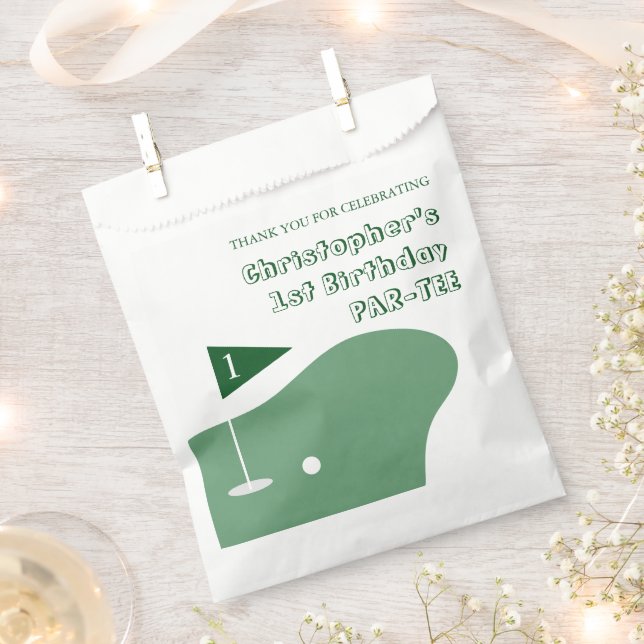 Golf Boy 1st Birthday Favour Bags (Clipped)