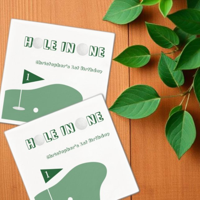 Golf Boy 1st Birthday Napkin (Creator Uploaded)