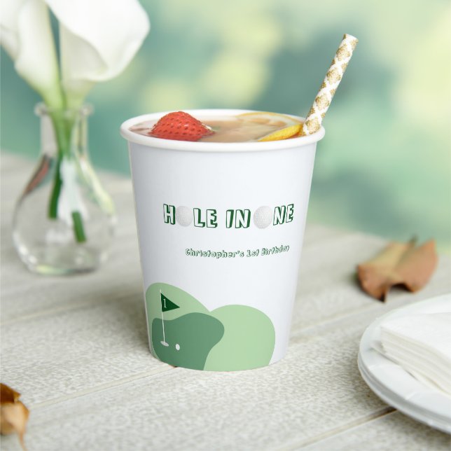 Golf Boy 1st Birthday Paper Cups (Insitu)