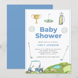 Golf Boy Baby Shower Invitation