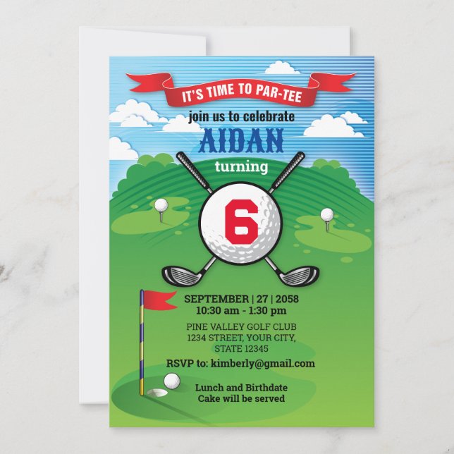 Golf Boy Birthday Par-Tee Design (Front)