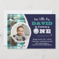 Golf Boy Future Golfer Navy Photo 1st Birthday