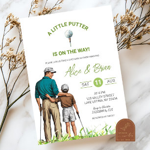 Golf Boy Little Putter is on the way Baby Shower  Invitation