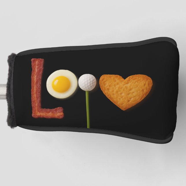 Golf breakfast Egg and Bacon for Crazy Golfer  Gol Head Cover (Front)