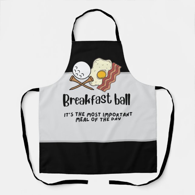 Golf breakfast with fried egg for golfer apron (Front)