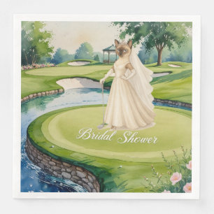 GOLF BRIDAL SHOWER for Cat Lover golfer Napkin