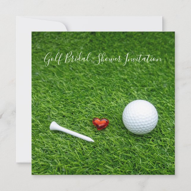 Golf Bridal Shower Invitation with ball and love (Front)