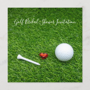 Golf Bridal Shower Invitation with ball and love