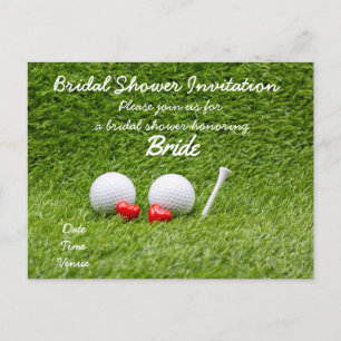 Golf bridal shower invitation with two golf balls