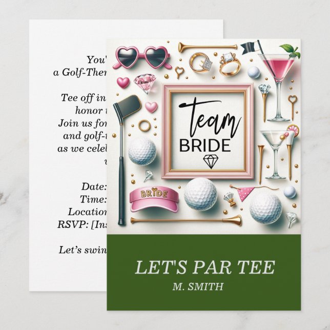 Golf Bridal Shower themed with golf ball  Invitation (Front/Back)