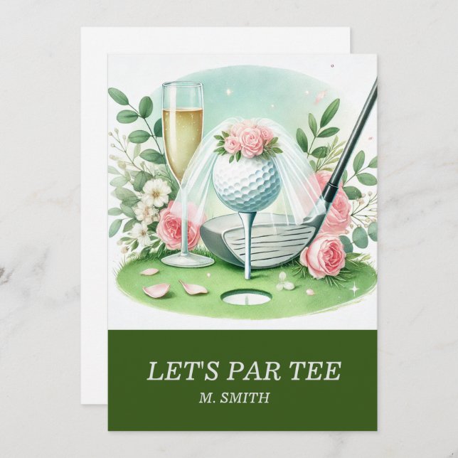 Golf Bridal Shower themed with golf ball  Invitation (Front/Back)