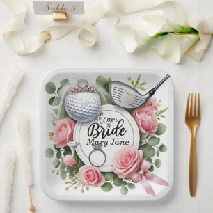 Golf Bridal Shower themed with golf ball  Paper Plate