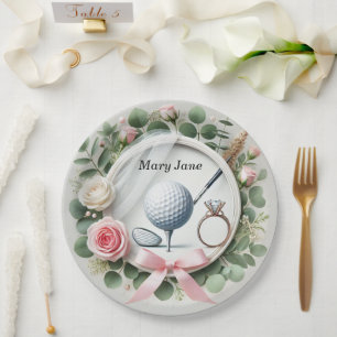 Golf Bridal Shower themed with golf ball  Paper Plate