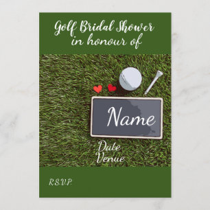 Golf Bridal Shower with golf ball and love hearts Invitation