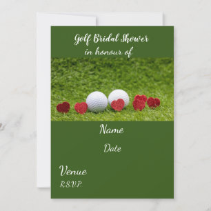 Golf Bridal Shower with golf ball and love hearts Invitation