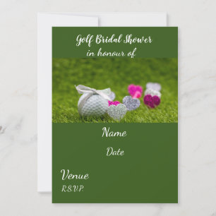 Golf Bridal Shower with golf ball and love hearts Invitation