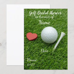 Golf Bridal Shower with golf ball and love hearts Invitation
