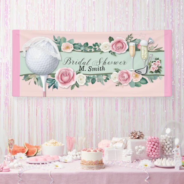 Golf Bridal Shower with golf ball for Bride Golfer Banner (Party)
