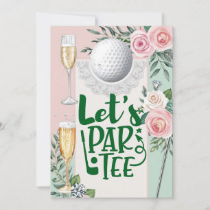 Golf Bridal Shower with golf ball for Bride Golfer Invitation