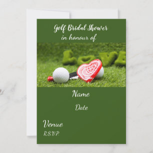 Golf Bridal Shower with golf ball Invitation