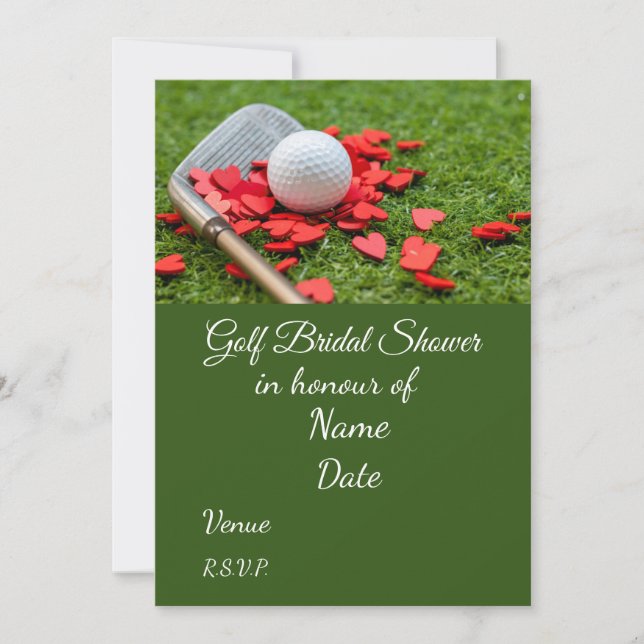 Golf Bridal Shower with golf ball  Save the Date Invitation (Front)