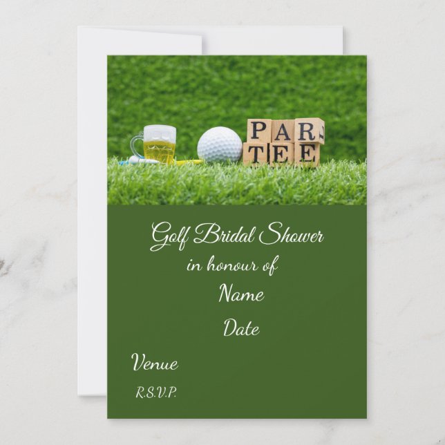 Golf Bridal Shower with golf ball  Save the Date Invitation (Front)
