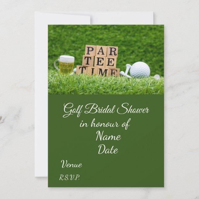Golf Bridal Shower with golf ball  Save the Date Invitation (Front)
