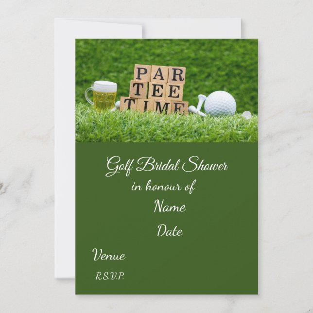 Golf Bridal Shower with golf ball  Save the Date Invitation (Front)