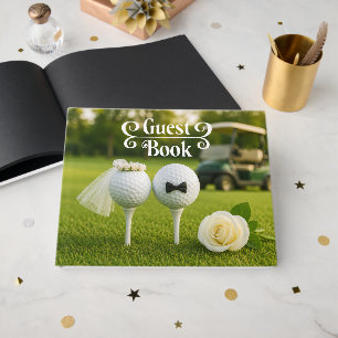 Golf Bride and Groom on golf course Guest Book