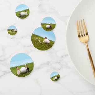 Golf bride and groom with golf ball tee Wedding Confetti