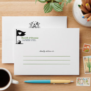Golf Brides Wedding Envelope