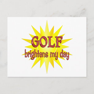 Golf Brightens My Day Postcard